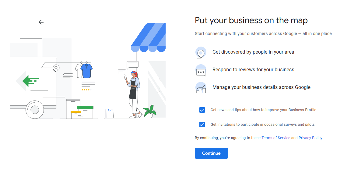 Screenshot on getting started with Google Business Profile